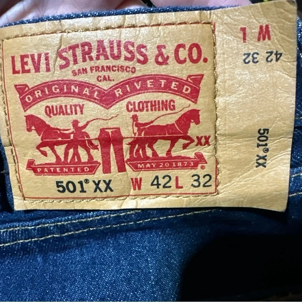 Vintage Levi's 501 XX Jeans Men’s 42 W X 32 L Dark Wash Retro Button Fly NWOT